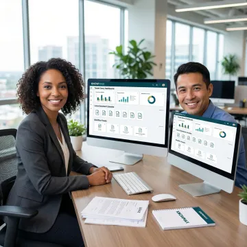 Property management team using AI-powered knowledge base software on desktop