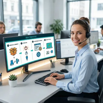 Customer support agent using AI-powered visual step-by-step guide on screen