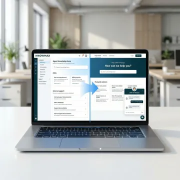 AI-powered omnichannel knowledge management platform interface showing unified knowledge across support channels