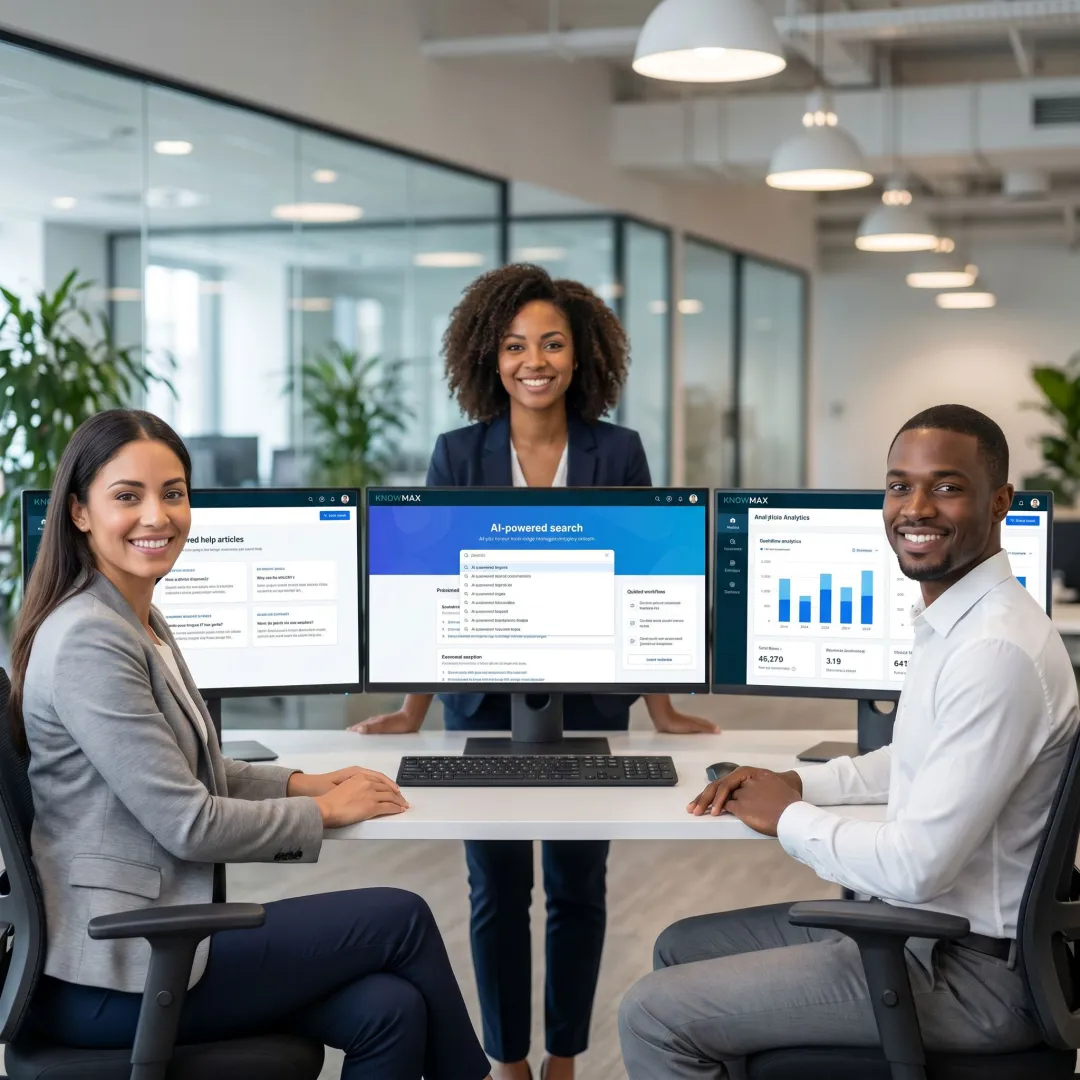 Team using a centralized knowledge platform