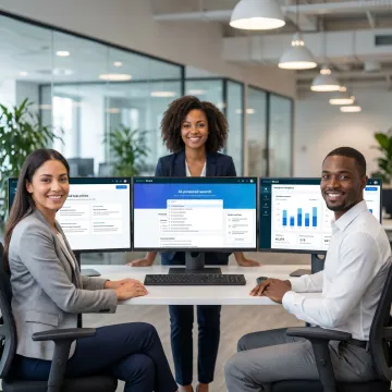 Team using a centralized knowledge platform