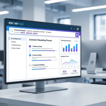 Knowledge management dashboard on screen