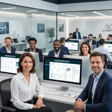 Automotive support team using knowledge base software