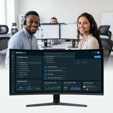 AI automotive support dashboard on agent desktop