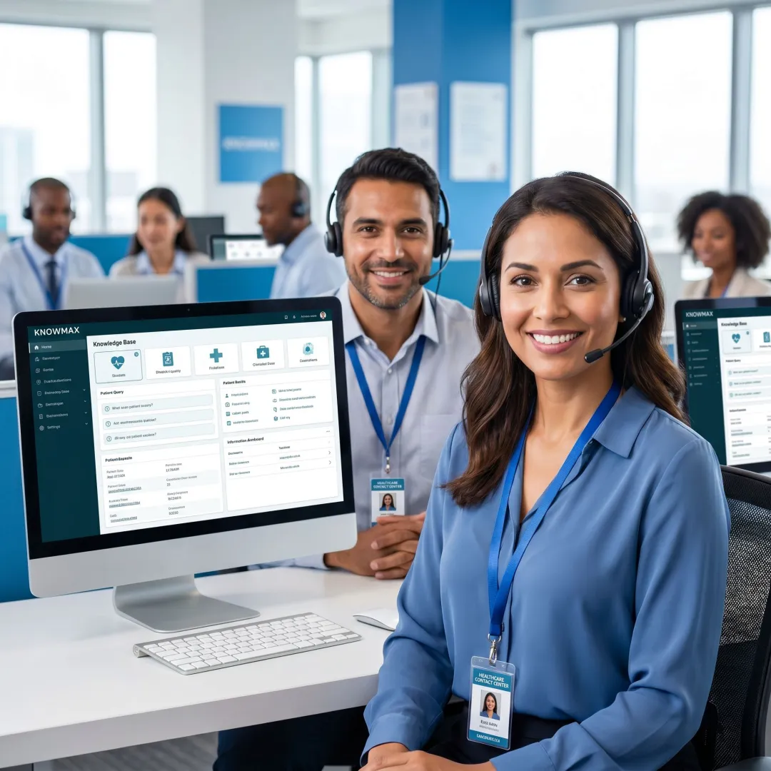 Healthcare support team using knowledge base software