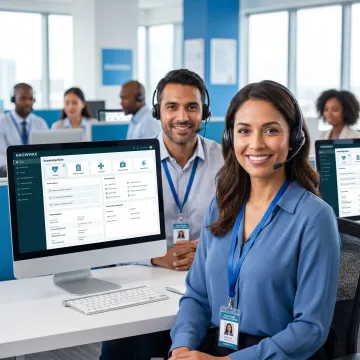 Healthcare support team using knowledge base software