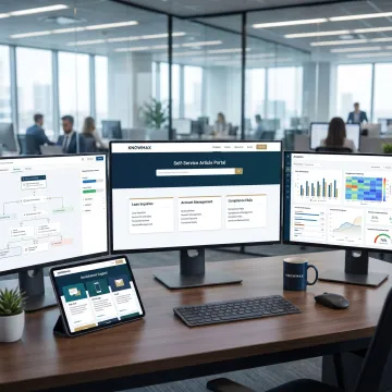 Bank self-service knowledge platform dashboard