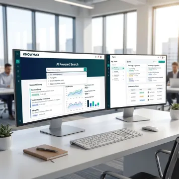 Knowledge management software dashboard for support teams