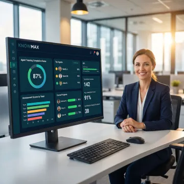 Dashboard showing agent training progress in an LMS