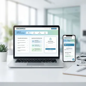 Patient self-service health portal on laptop and mobile