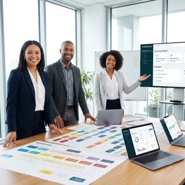 Healthcare team reviewing patient portal workflow
