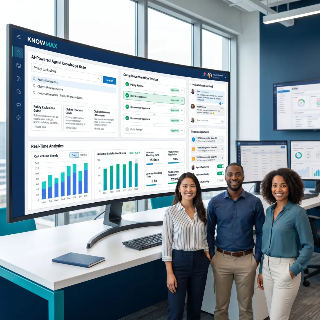 Insurance customer service platform dashboard