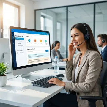 AI customer assistance agent dashboard showing guided resolution workflows in a contact center