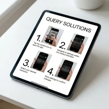 Visual step-by-step picture guide displayed on a tablet for customer self-service