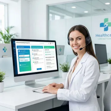 AI-powered customer service automation interface for a healthcare contact center