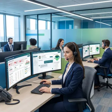 Bank customer service team using AI knowledge platform