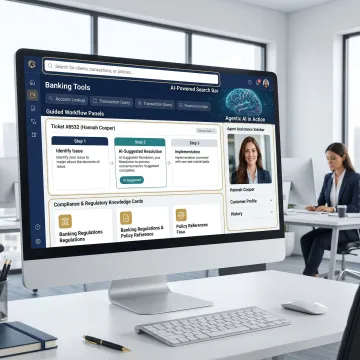 AI-powered banking support workflow dashboard