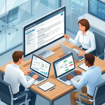 Team using a knowledge management platform