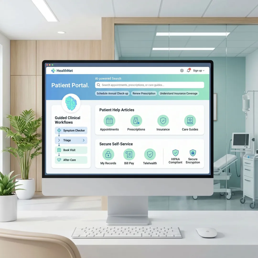 Healthcare self-service platform dashboard