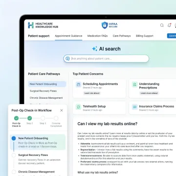 Healthcare knowledge management dashboard