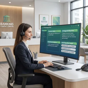 Bank support agent using knowledge base software