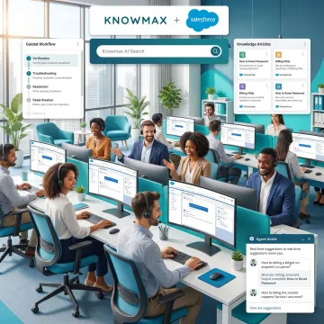 Salesforce contact center dashboard with embedded AI knowledge tools