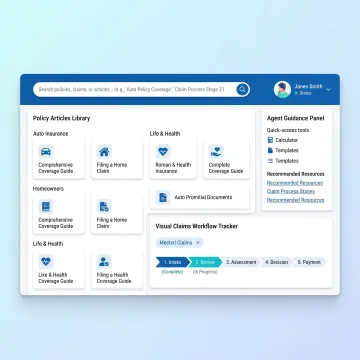 Insurance knowledge platform dashboard for agents