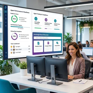 Agent onboarding software dashboard for contact center training
