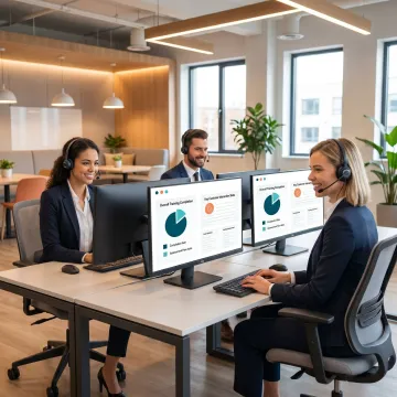 Customer service agents using LMS training dashboard
