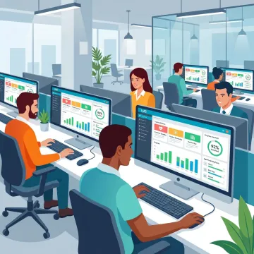 Contact center agents using LMS dashboard