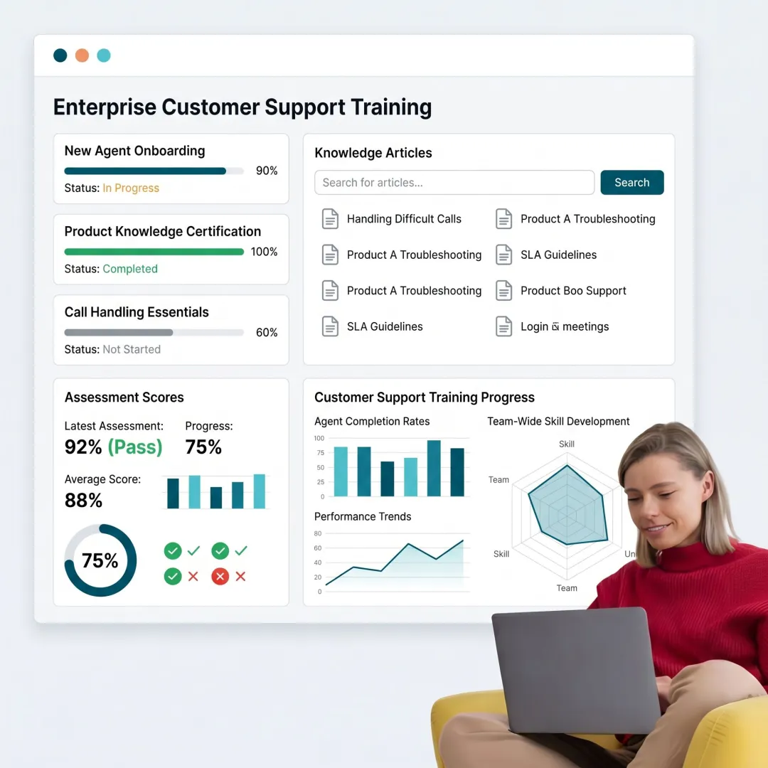 Customer service LMS training interface