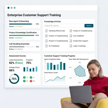 Customer service LMS training interface