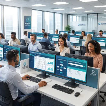 Telecom agents using training software dashboard