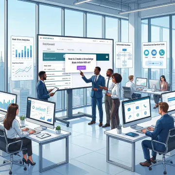 Enterprise knowledge base software dashboard for service teams