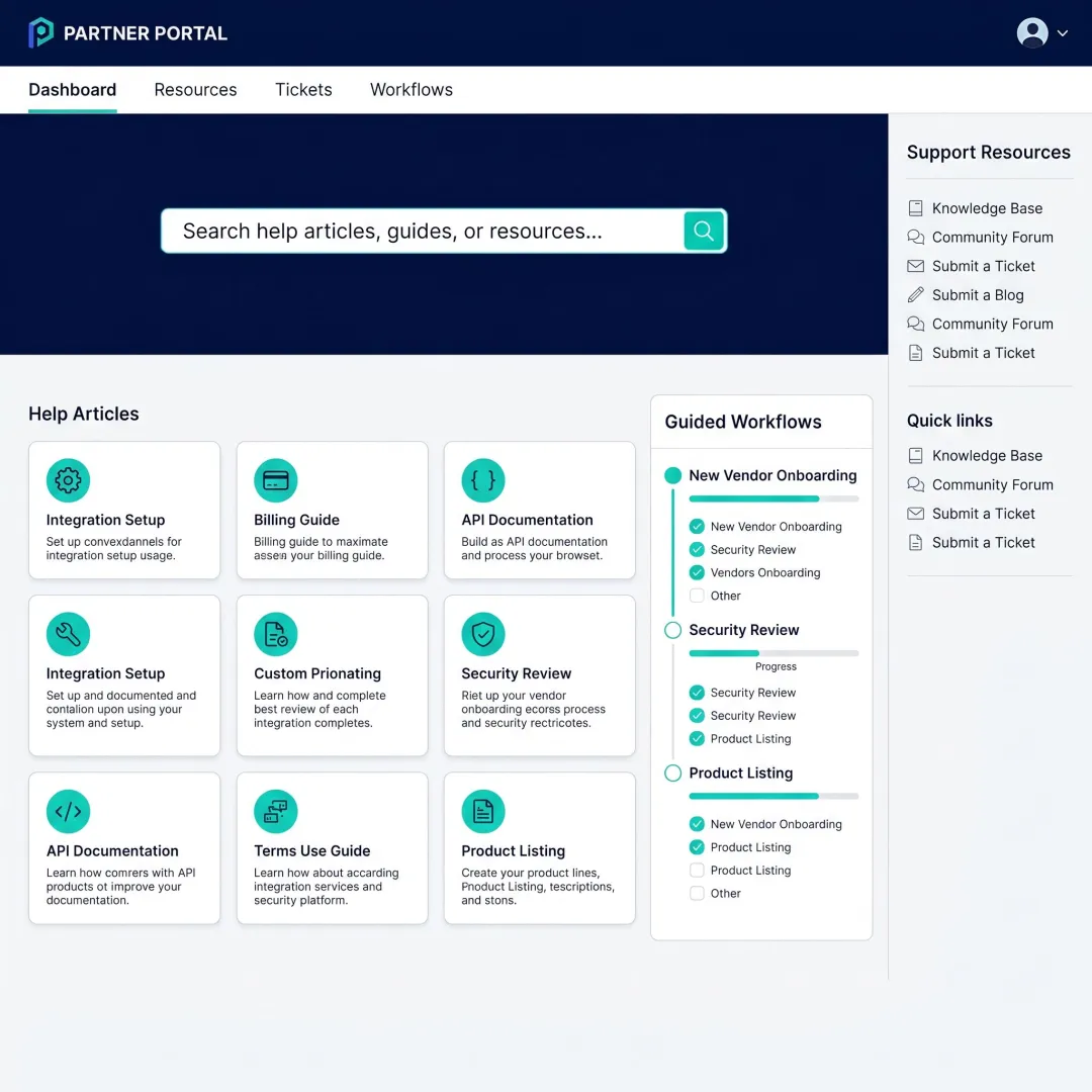Vendor self-service portal dashboard