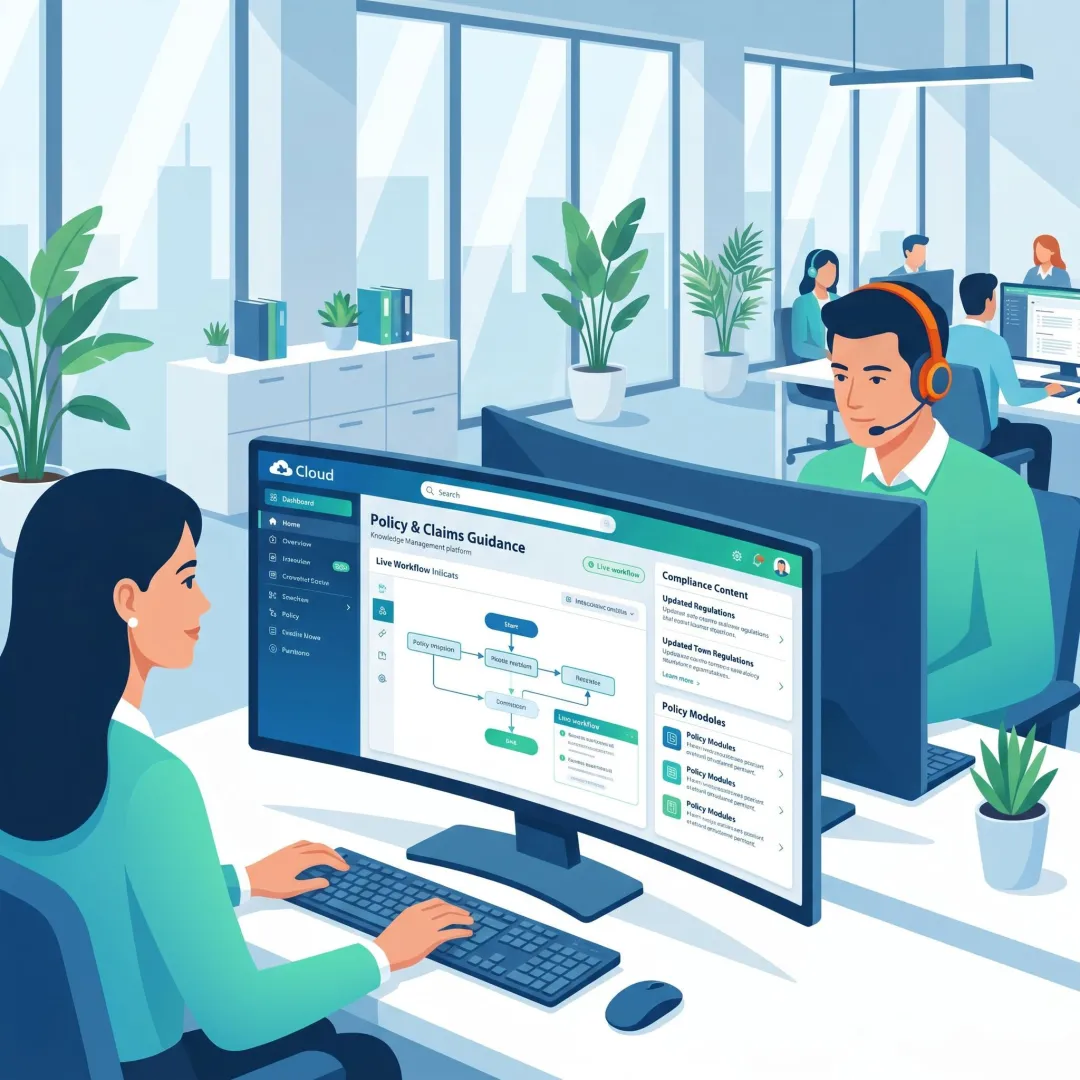 Insurance agents using a digital knowledge base platform
