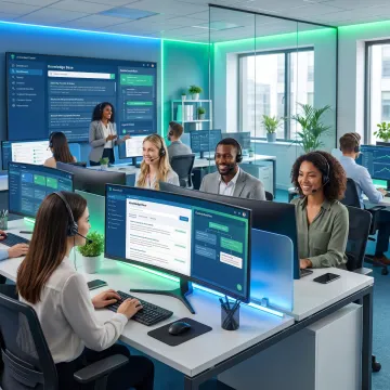 Enterprise support team using an AI knowledge base