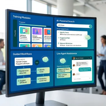 Support agent training and knowledge platform interface