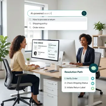 Ecommerce support workflow powered by AI knowledge