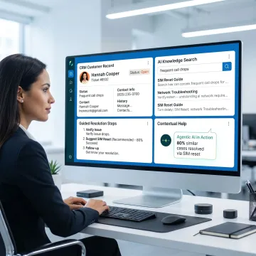 Agent using embedded knowledge inside CRM