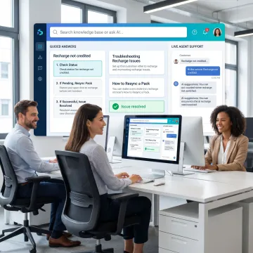 AI knowledge assistant dashboard for customer support agents