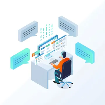 Agent using a visual SOP guide during a live support interaction