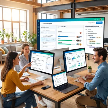 Team creating AI-powered support articles