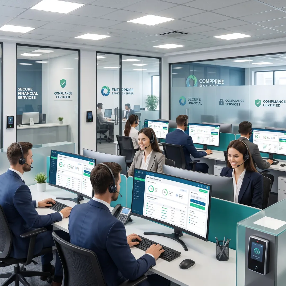 Bank customer service team using AI knowledge platform
