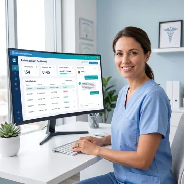 AI healthcare virtual assistant dashboard for patient support agents
