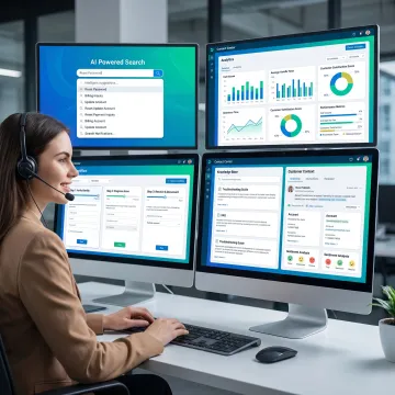 Knowledge management software dashboard for contact centers