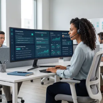 AI search assistant dashboard for contact center agents