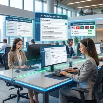 Insurance support team using guided knowledge tools
