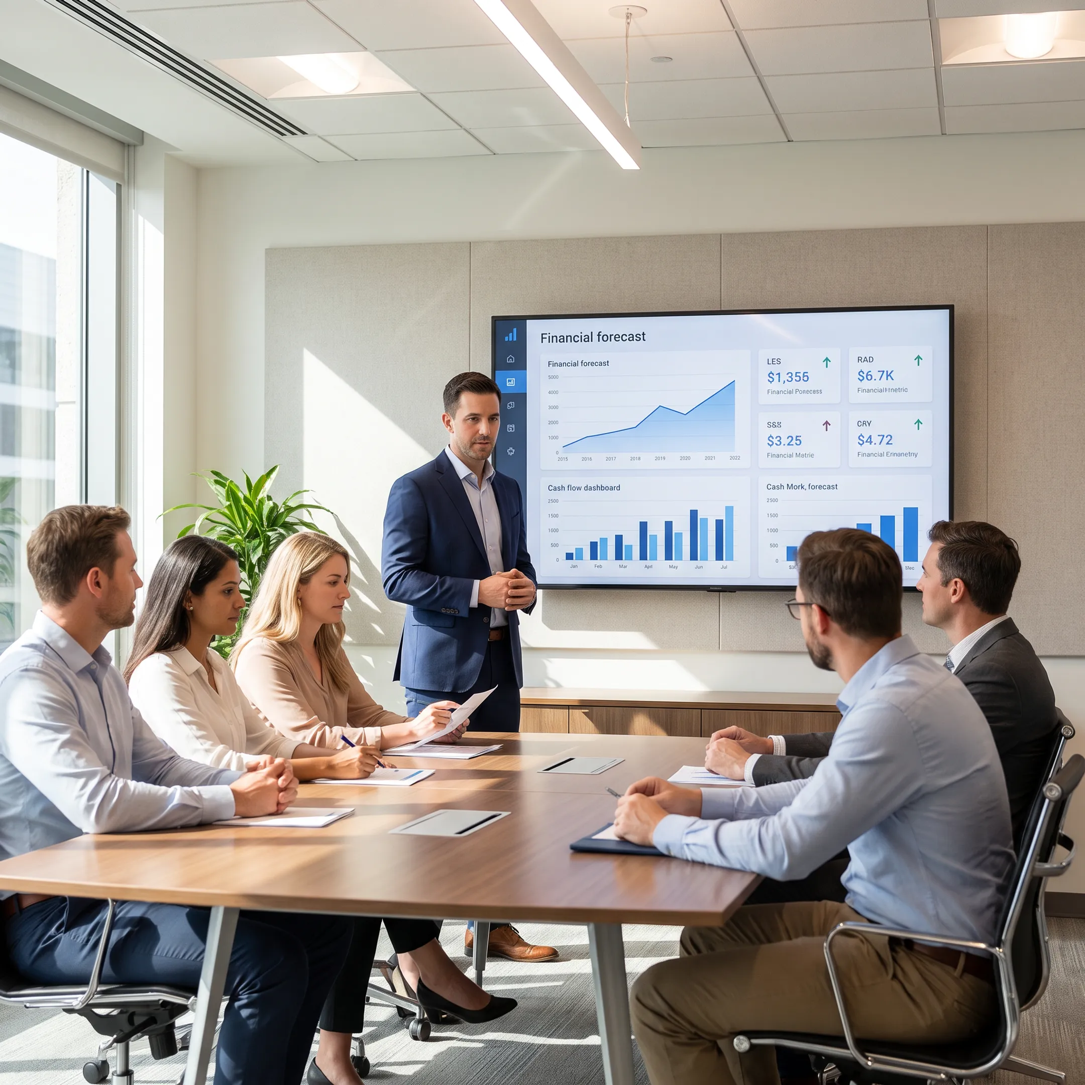 CFO advisor presenting a financial growth plan