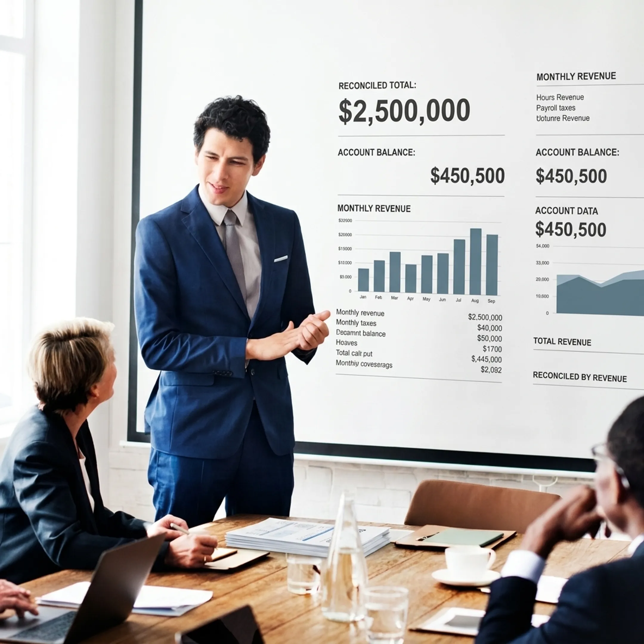 Professional reviewing small business bookkeeping reports